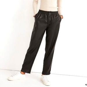 Madewell Vegan Leather Track Trousers XXS / XS Black Straight Leg MC153